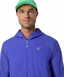 Asics Men's Road Packable Jacket Cobalt Burst/Illuminate Green