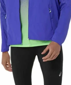 Asics Men's Road Packable Jacket Cobalt Burst/Illuminate Green