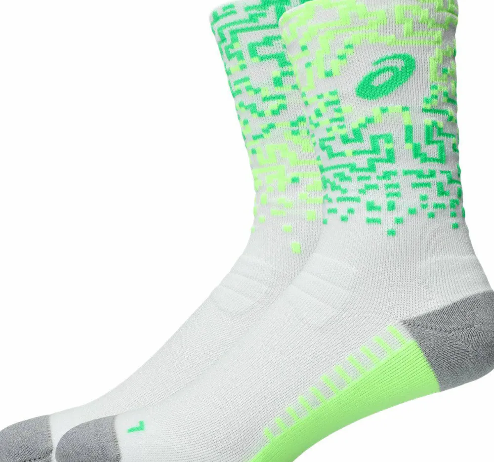Asics Performance Run Sock Crew Brilliant White/Illum. Green/Vital Green Discount