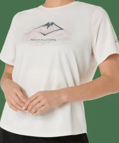 Asics Women's Fujitrail Logo Short Sleeve Top Cream Clearance
