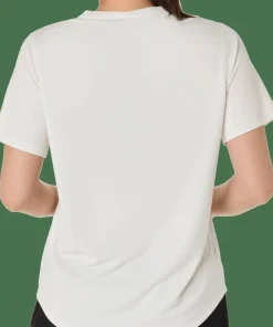 Asics Women's Fujitrail Logo Short Sleeve Top Cream Clearance