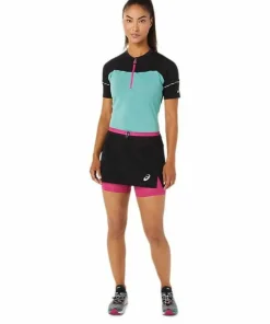 Asics Women's Fujitrail Skort Performance Black/Fuchsia Red