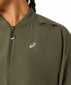 Asics Women's Nagino Run Adjustable Jacket Dark Olive