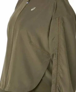 Asics Women's Nagino Run Adjustable Jacket Dark Olive