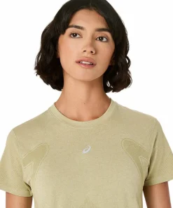 Asics Women's Road Seamless Short Sleeve Top Khaki/Cream