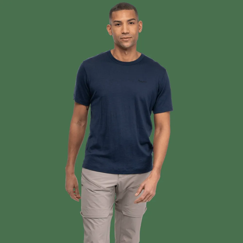 Bergans Men's Logo Merino Tee Navy Blue Discount