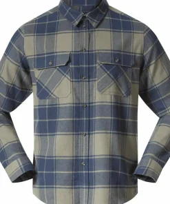 Bergans Men's Nordmarka Flannel Shirt Green Mud/Navy Blue Check Sale