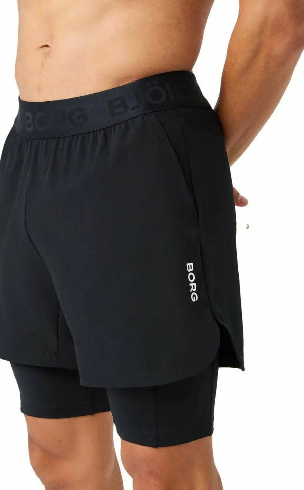 Sale Men's Borg 2 In 1 Shorts Träningskläder Herr|Herrshorts