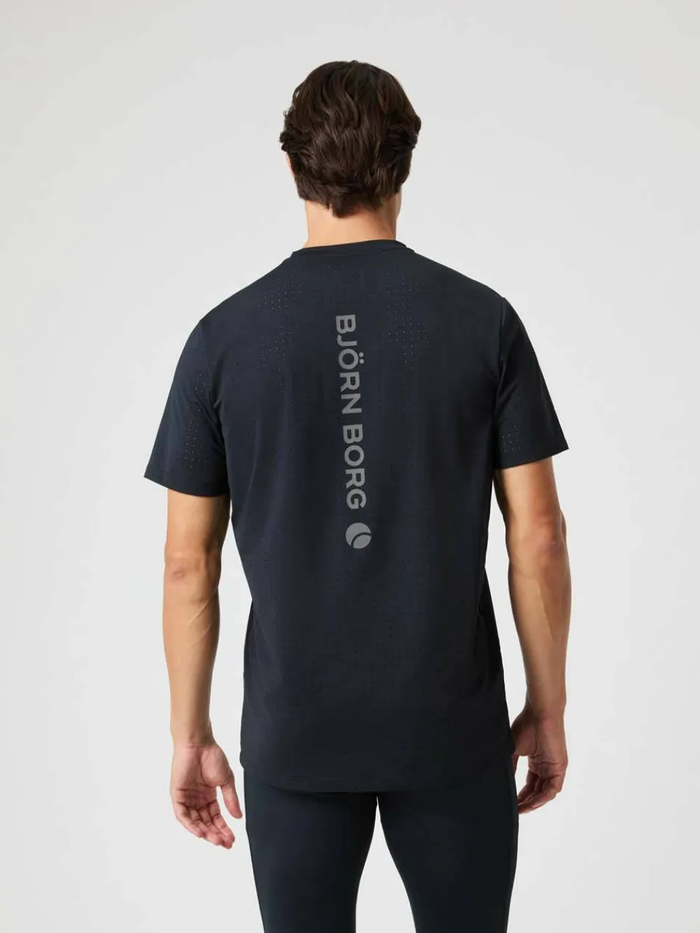 Björn Borg Men's Borg Running Perforated T-Shirt Black Beauty Outlet