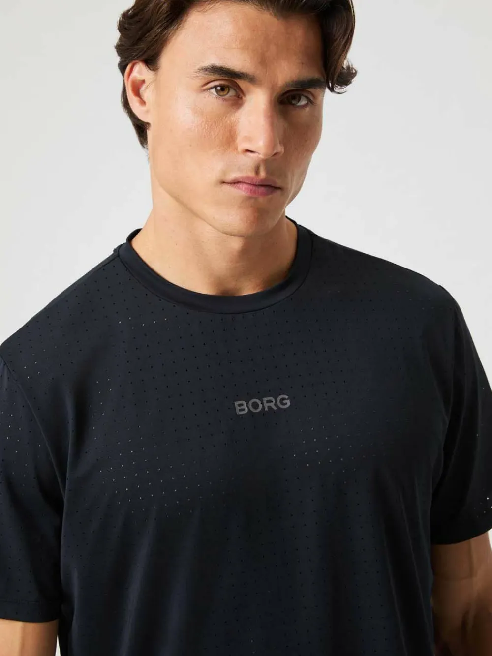 Björn Borg Men's Borg Running Perforated T-Shirt Black Beauty Outlet