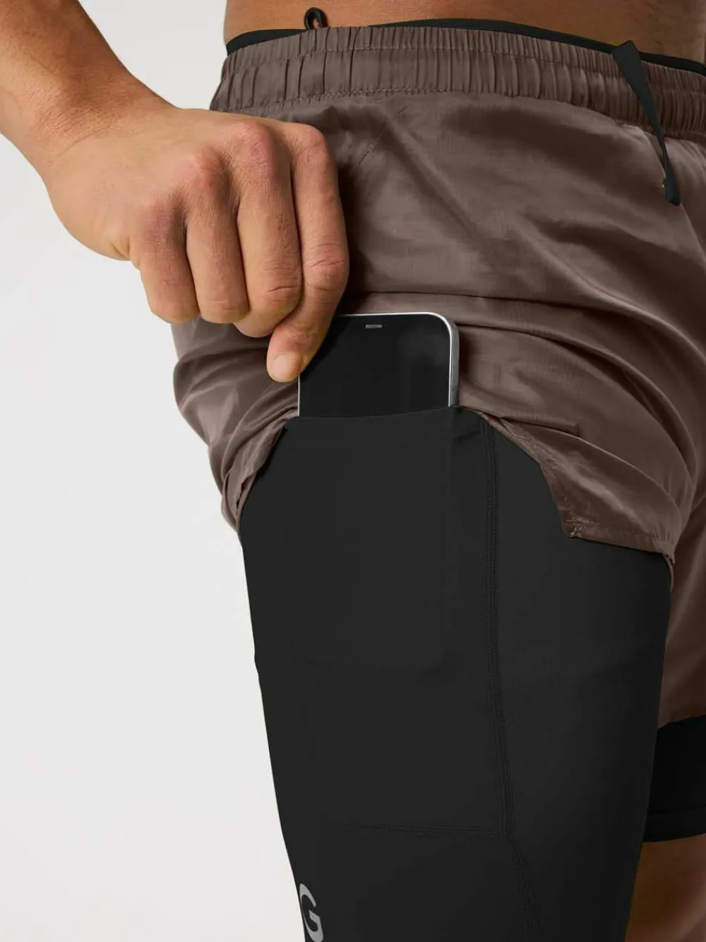 Clearance Men's Borg Running Shorts 2 In 1 Herrbyxor