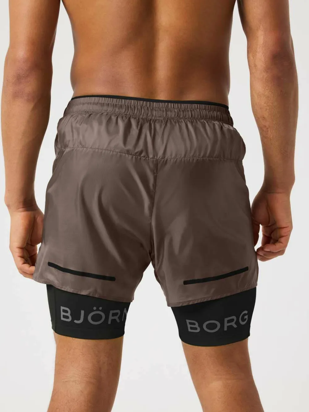 Clearance Men's Borg Running Shorts 2 In 1 Herrbyxor