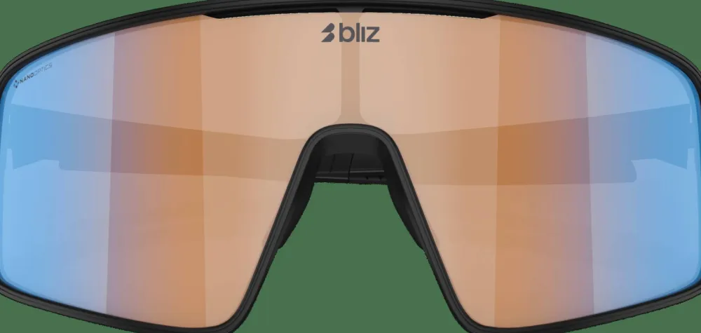 Bliz P001s Matte Black/Coral Orange Mirror Blue