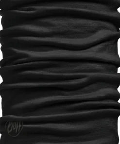 Buff Lightweight Merino Wool Tubular Solid Black Discount