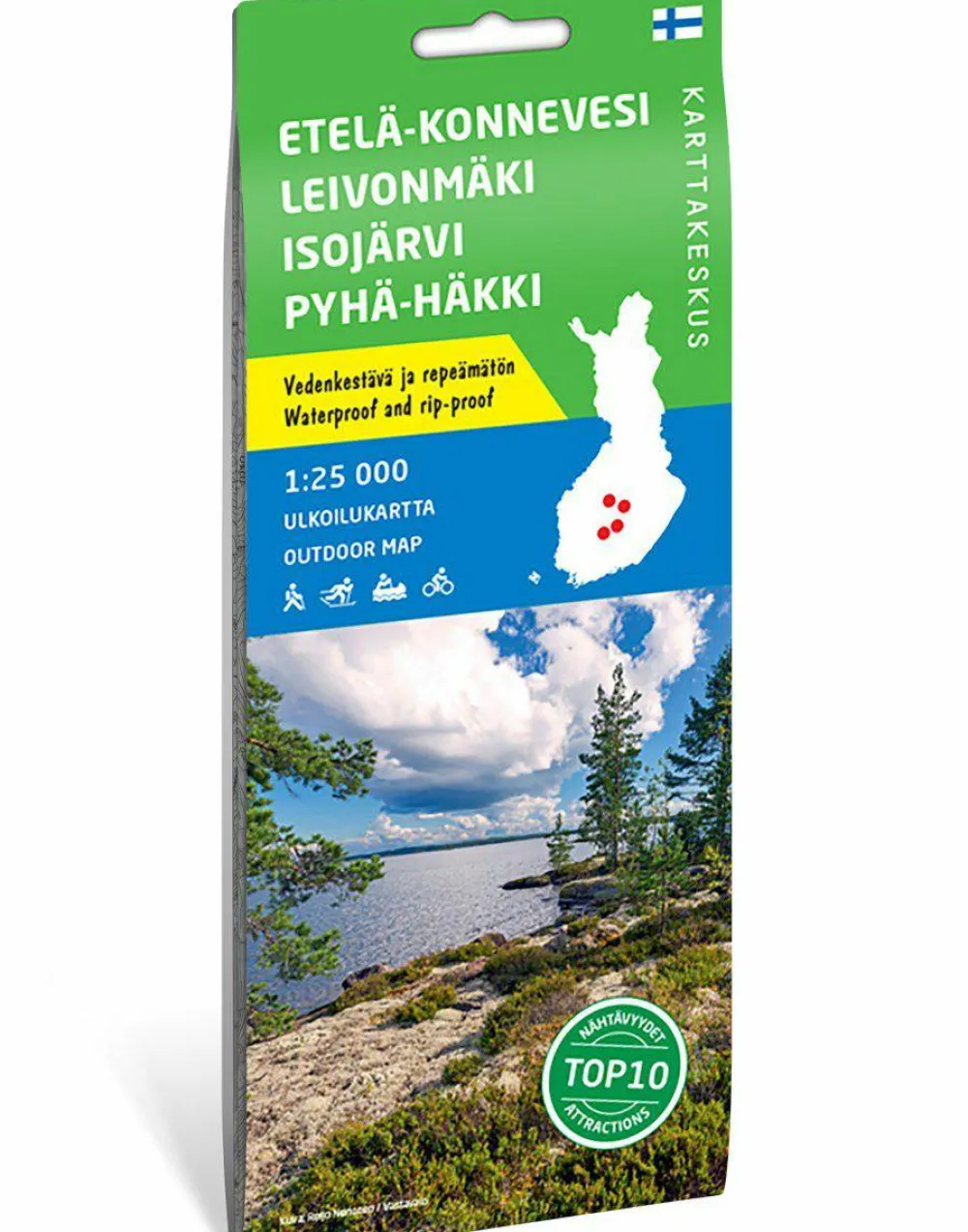 Calazo förlag Etelä-Konnevesi, Leivonmäki, Isojärvi & Pyhä-Häkki 1:25 000 Topographic map Best