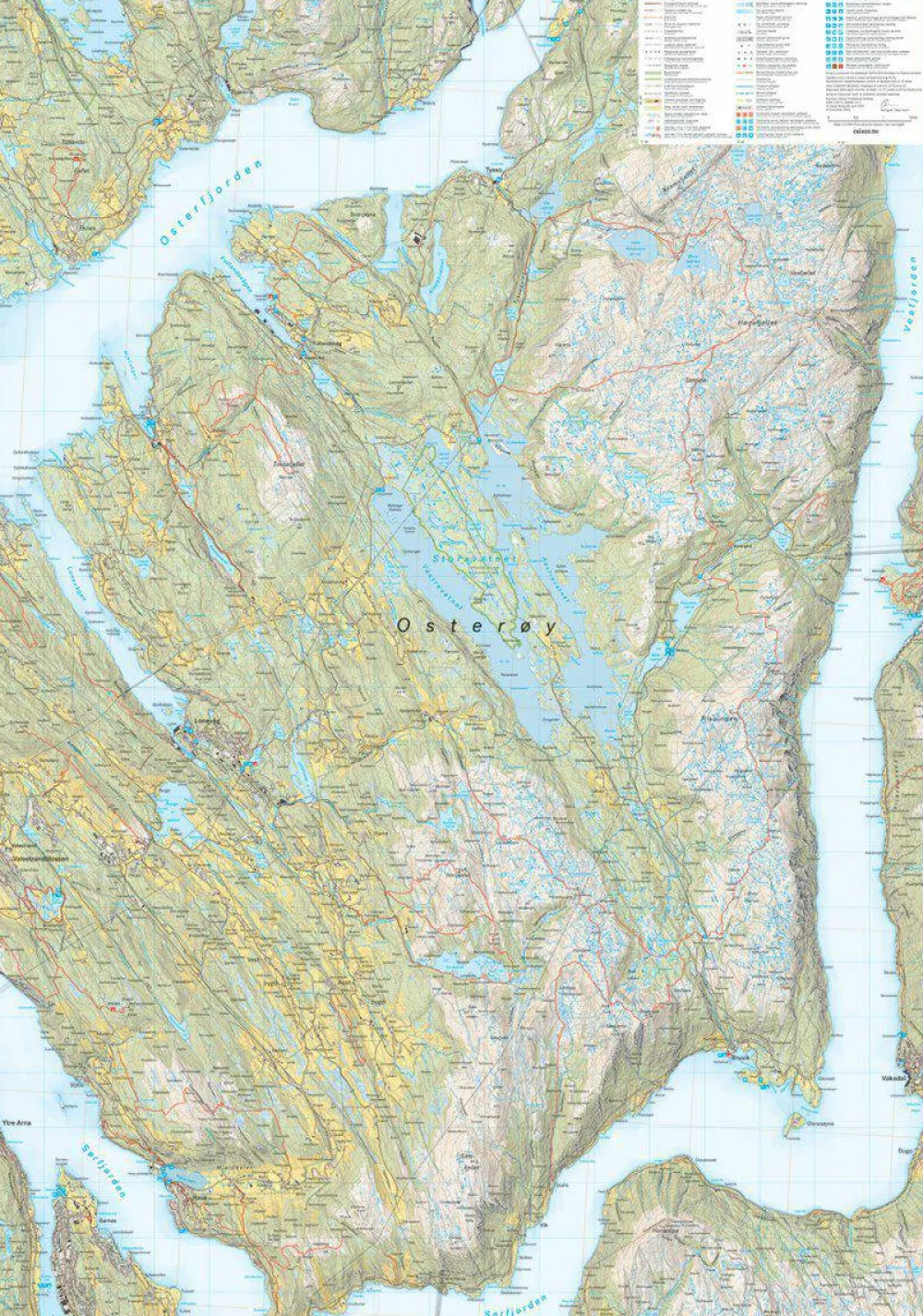 Calazo förlag Gullfjellet & Osterøy 1:25 000 Trail map Sale