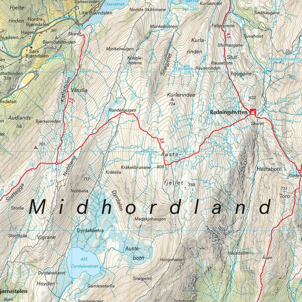 Calazo förlag Gullfjellet & Osterøy 1:25 000 Trail map Sale