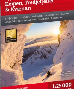 New Høyfjellskart Senja: Keipen, Tredjefjellet & Kvænan 1:25.000 Skidåkning
