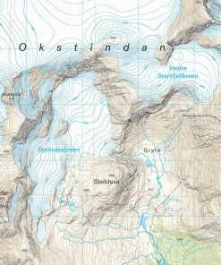 Hot Okstindan 1:25 000 Skidåkning