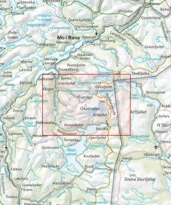 Hot Okstindan 1:25 000 Skidåkning