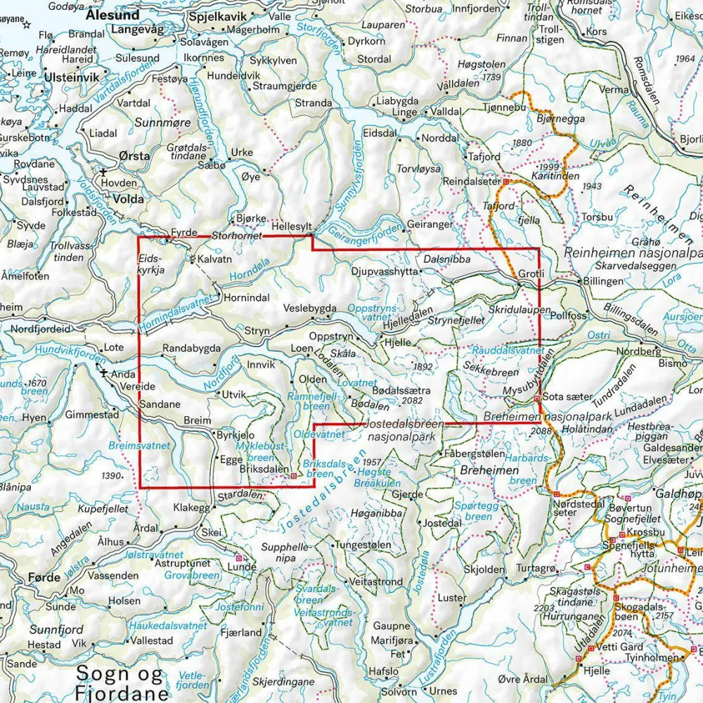 Calazo förlag Stryn 1:50 000 Hiking map New