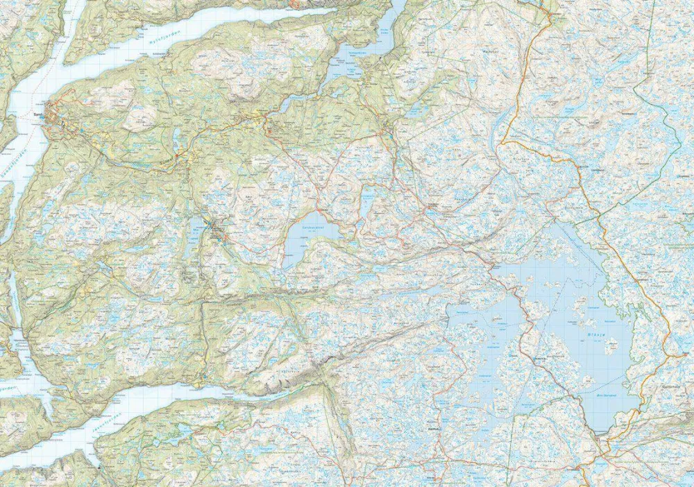 Hot Suldalsheiane Bykleheiane & Hovden 1:50 000 Övrig Utrustning