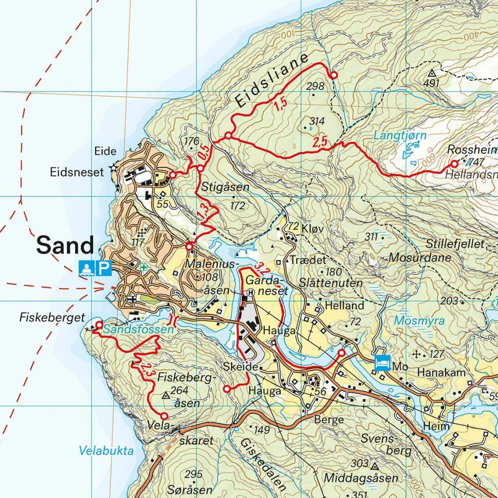 Hot Suldalsheiane Bykleheiane & Hovden 1:50 000 Övrig Utrustning