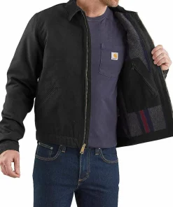 Carhartt Men's Duck Detroit Jacket Black New