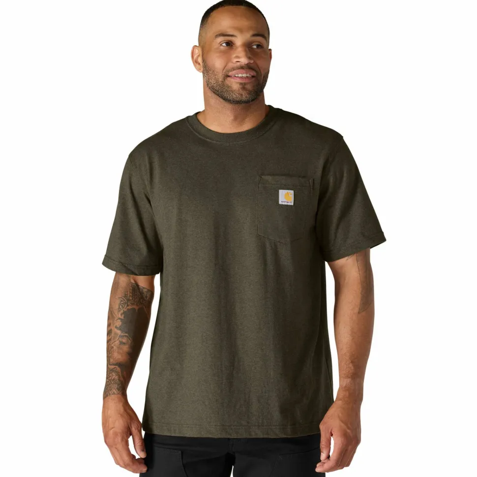 Carhartt Men's K87 Pocket Short Sleeve T-Shirt Burnished Logs Heather