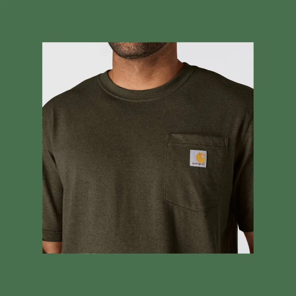 Carhartt Men's K87 Pocket Short Sleeve T-Shirt Burnished Logs Heather