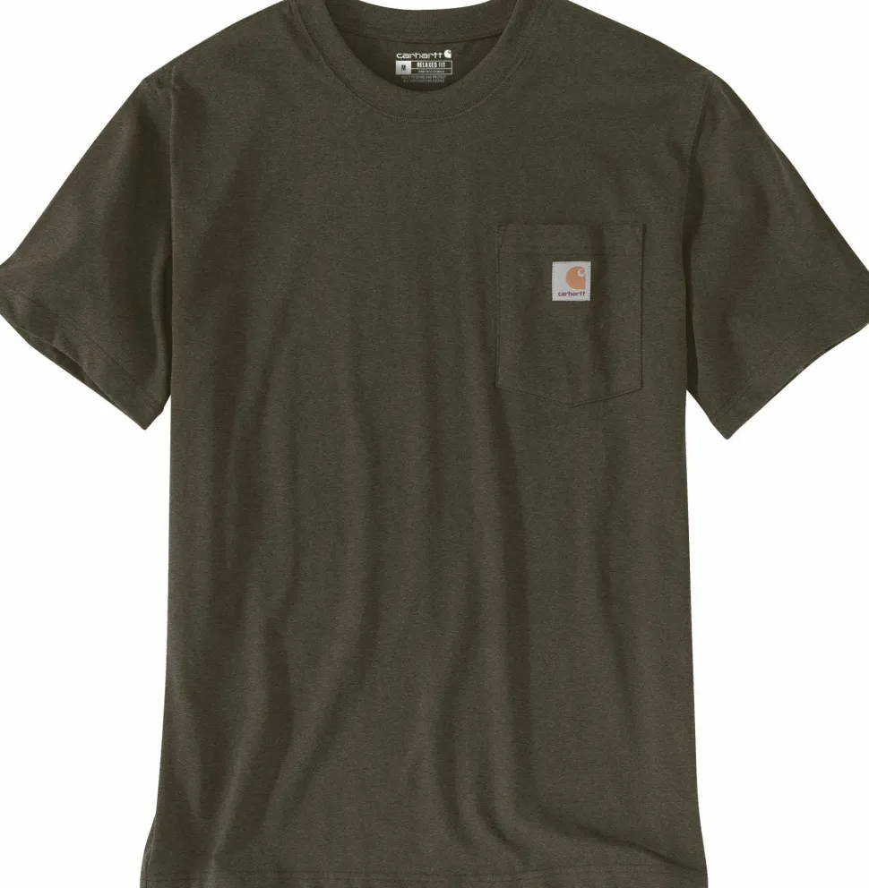 Carhartt Men's K87 Pocket Short Sleeve T-Shirt Burnished Logs Heather