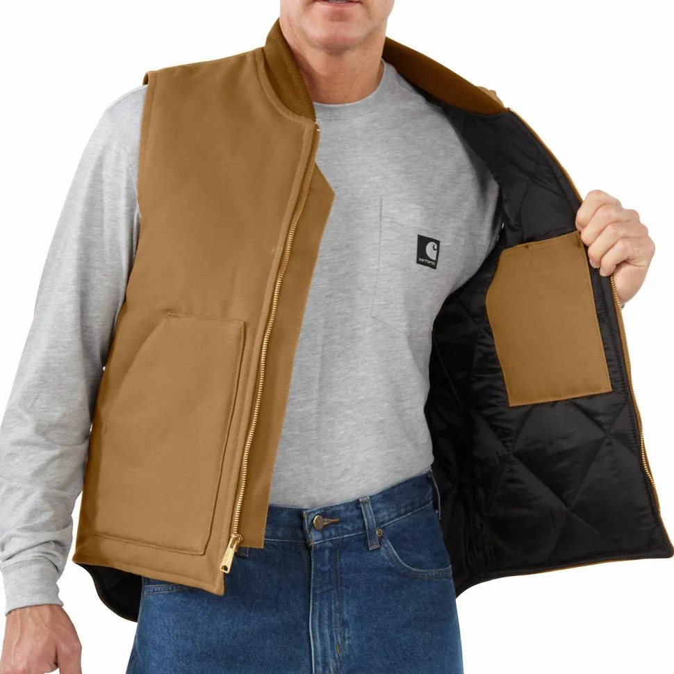 Carhartt Men's V01 Insulated Rib Collar Vest Brown