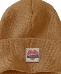 Carhartt Women's Knit Heart Patch Beanie Carhartt® Brown