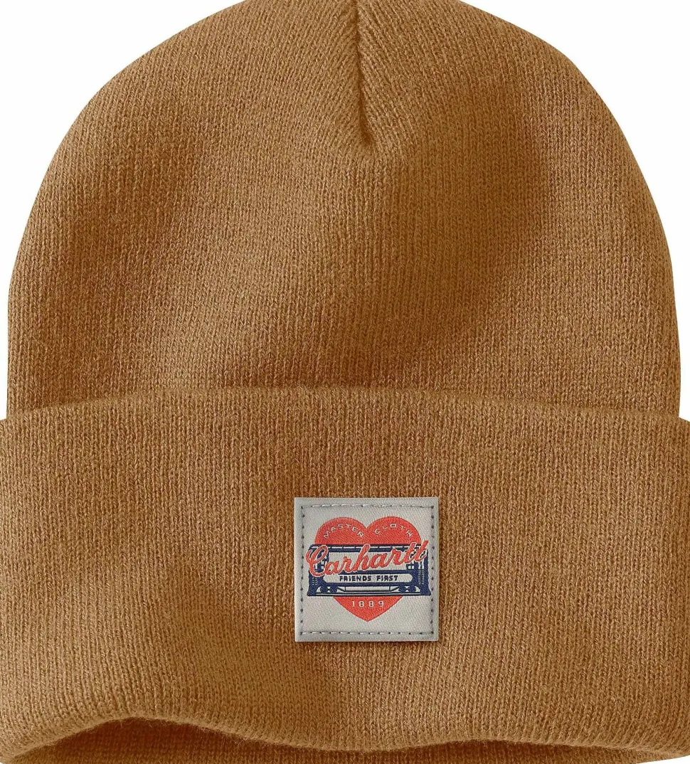 Carhartt Women's Knit Heart Patch Beanie Carhartt® Brown