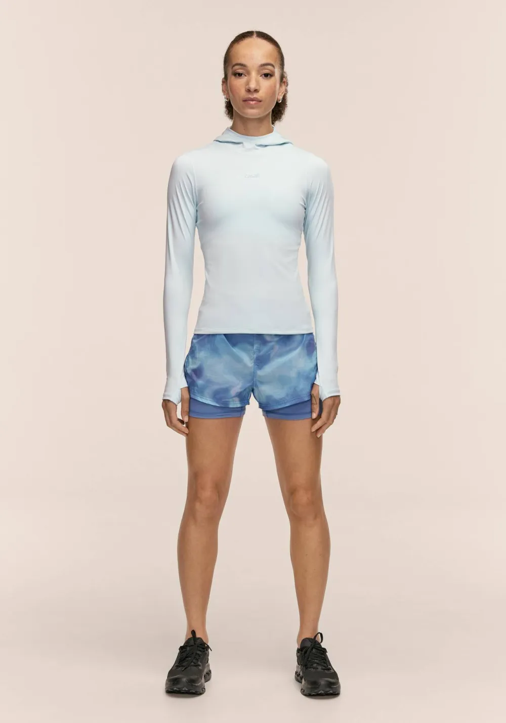 Casall Women's Breeze Printed Running Shorts Breeze Blue Shadow Online