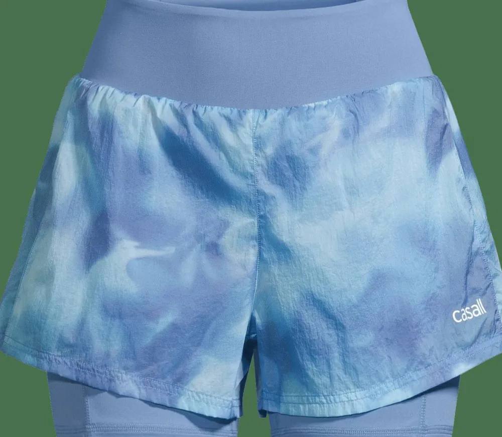 Casall Women's Breeze Printed Running Shorts Breeze Blue Shadow Online