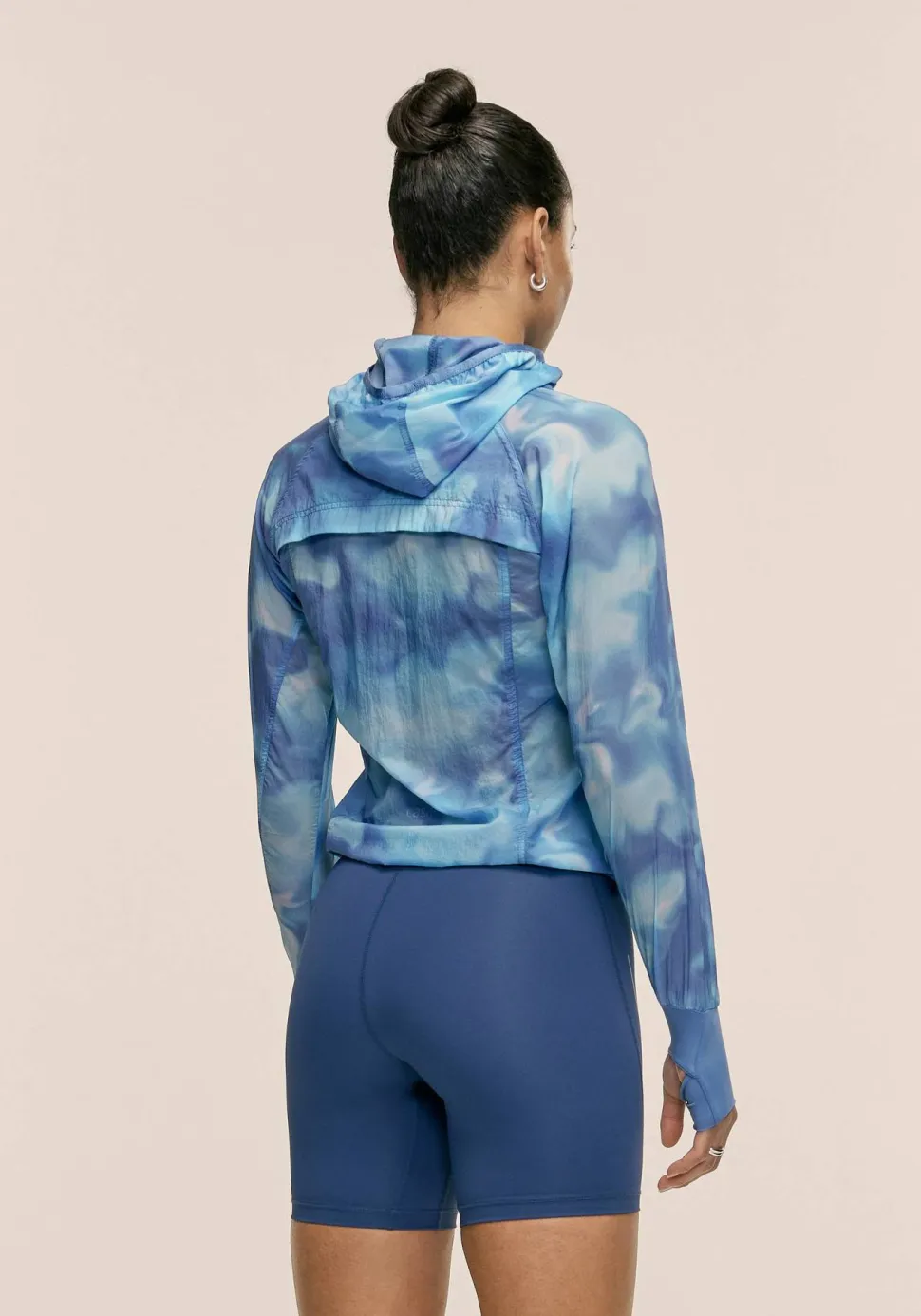 Casall Women's Breeze Printed Running Jacket Breeze Blue Shadow