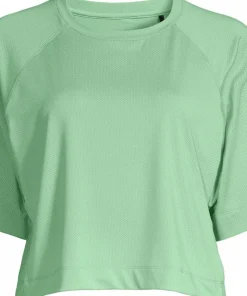 Casall Women's Laser Mesh Crop Tee Apple Crush