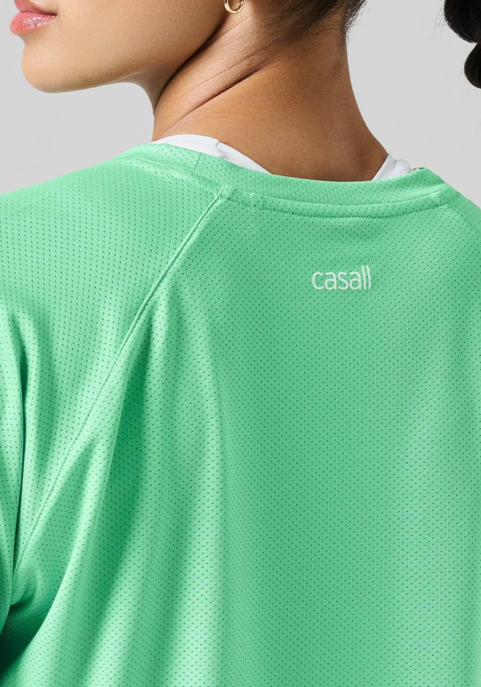 Casall Women's Laser Mesh Crop Tee Apple Crush