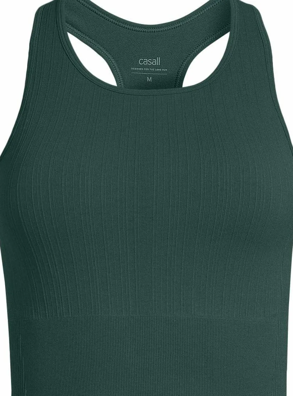 Casall Women's Multi Rib Seamless Padded Sports Top Dark Pine