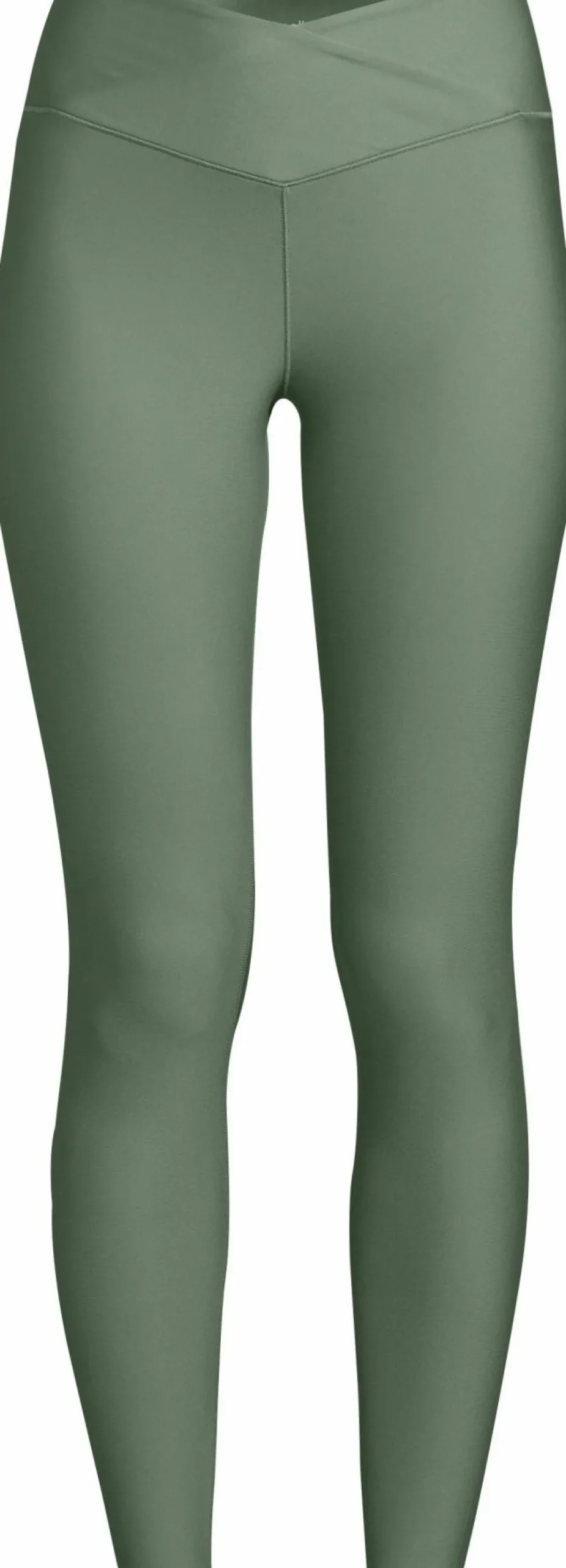 Casall Women's Overlap High Waist Tights Dusty Green Clearance