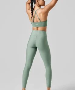 Casall Women's Overlap High Waist Tights Dusty Green Clearance