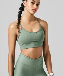 Casall Women's Sleek Strappy Sports Bra Dusty Green
