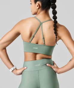Casall Women's Sleek Strappy Sports Bra Dusty Green