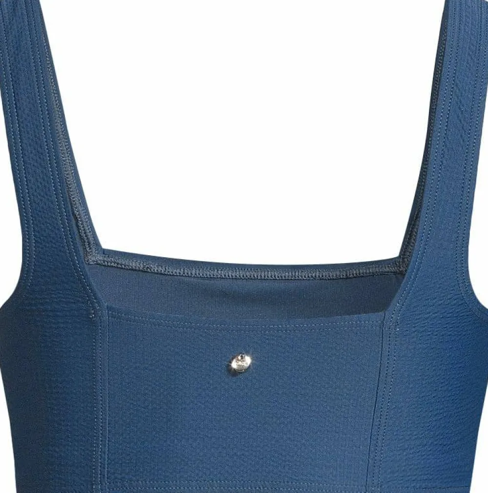 Casall Women's Waffle Square Neck Bikini Top Deep Ocean Best