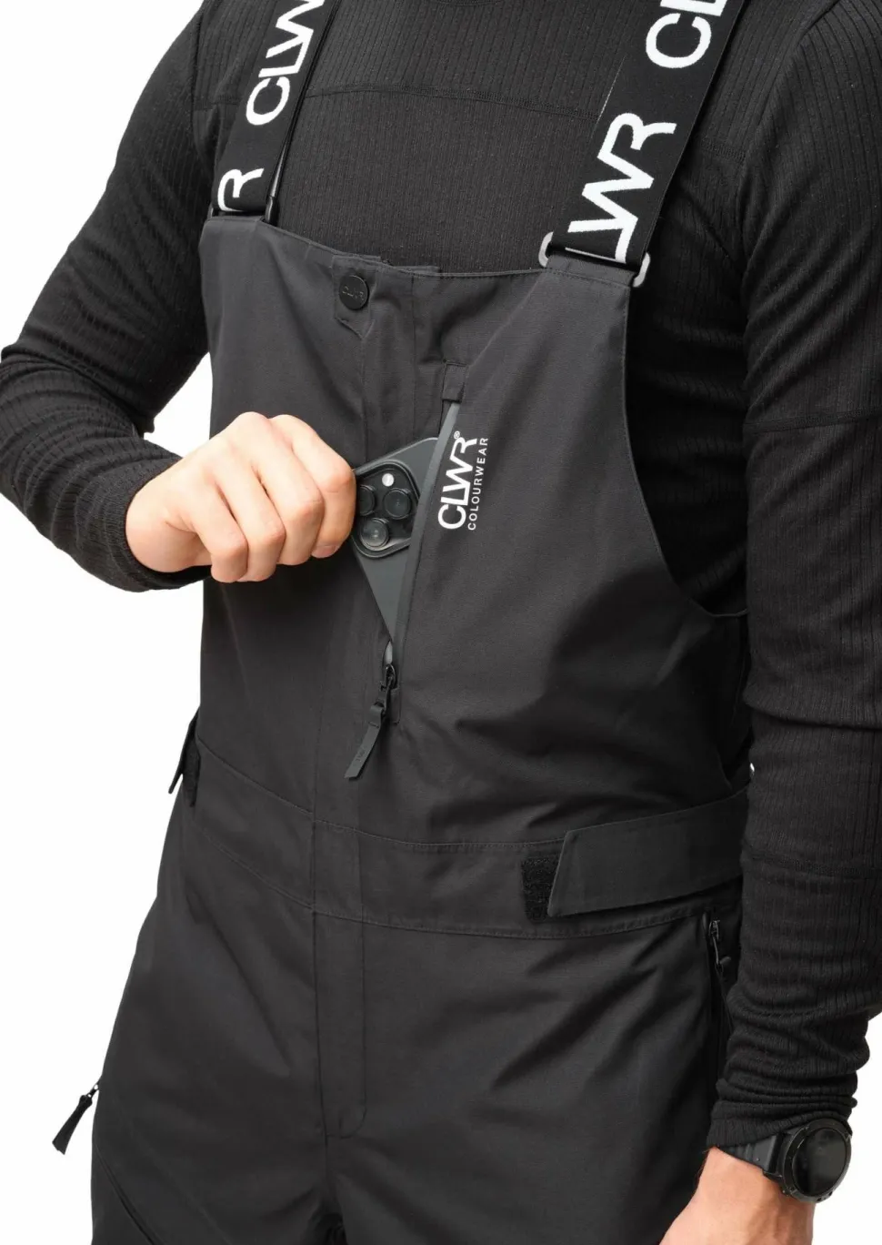ColourWear Men's Slash Bib Pants Black