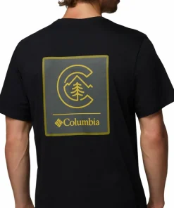 Columbia Men's CSC Logo Organic Cotton T-Shirt Black, Linework C Badge