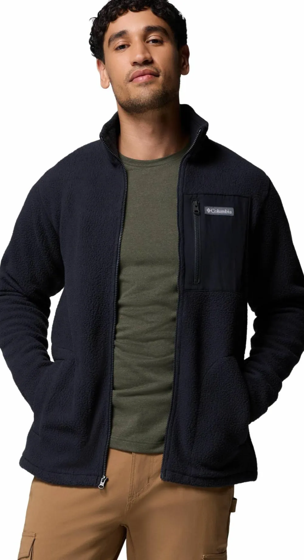 Columbia Men's Jasper Ridge Pebbled Fleece Jacket Black Clearance