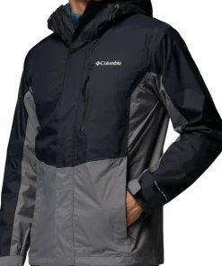 Columbia Men's Pouring Adventure III Jacket Black, City Grey