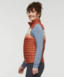 Cotopaxi Women's Fuego Down Vest Faded Brick Stripes Sale